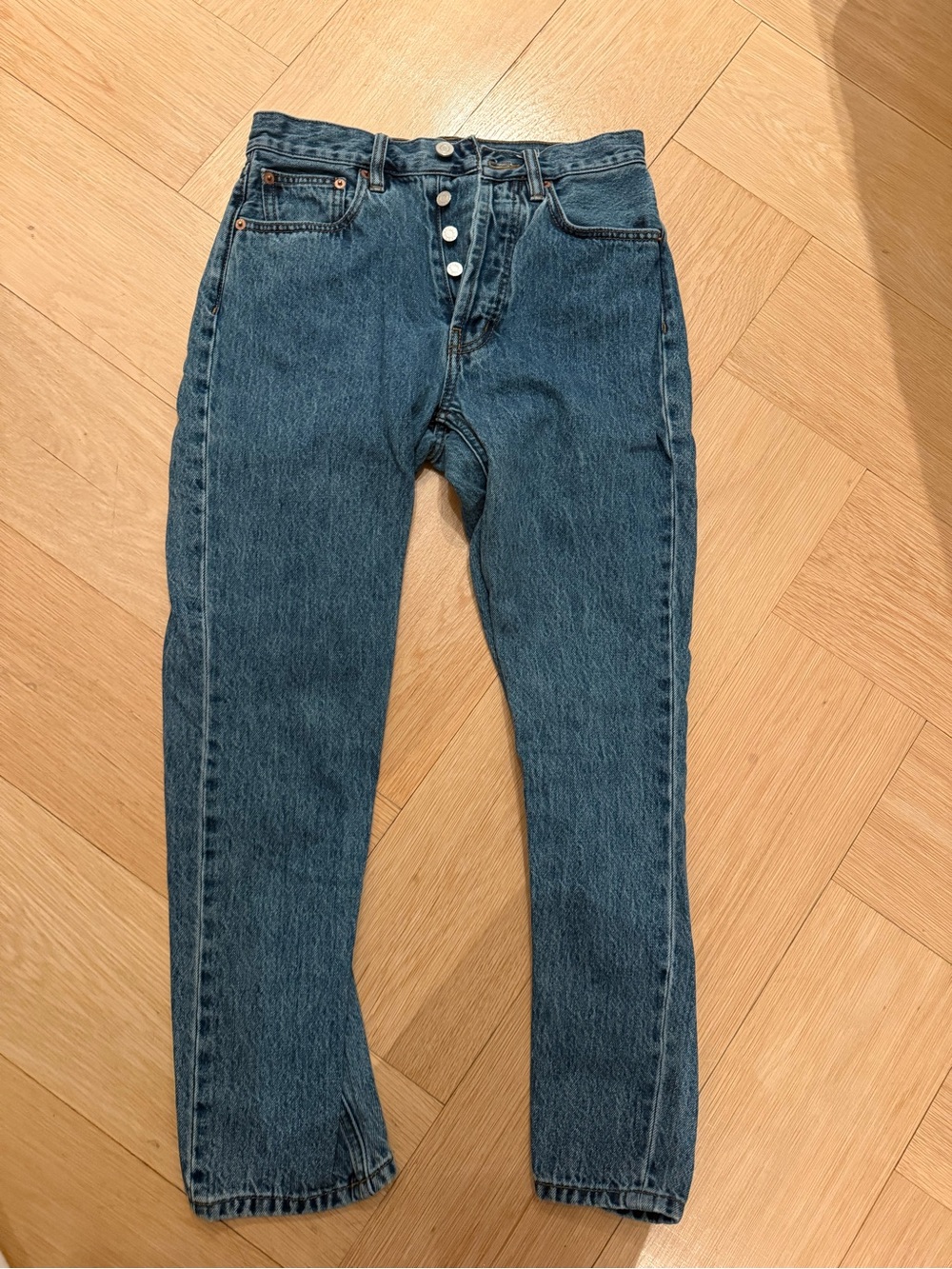 Still Here Straight Leg Jeans Blue Waist 25